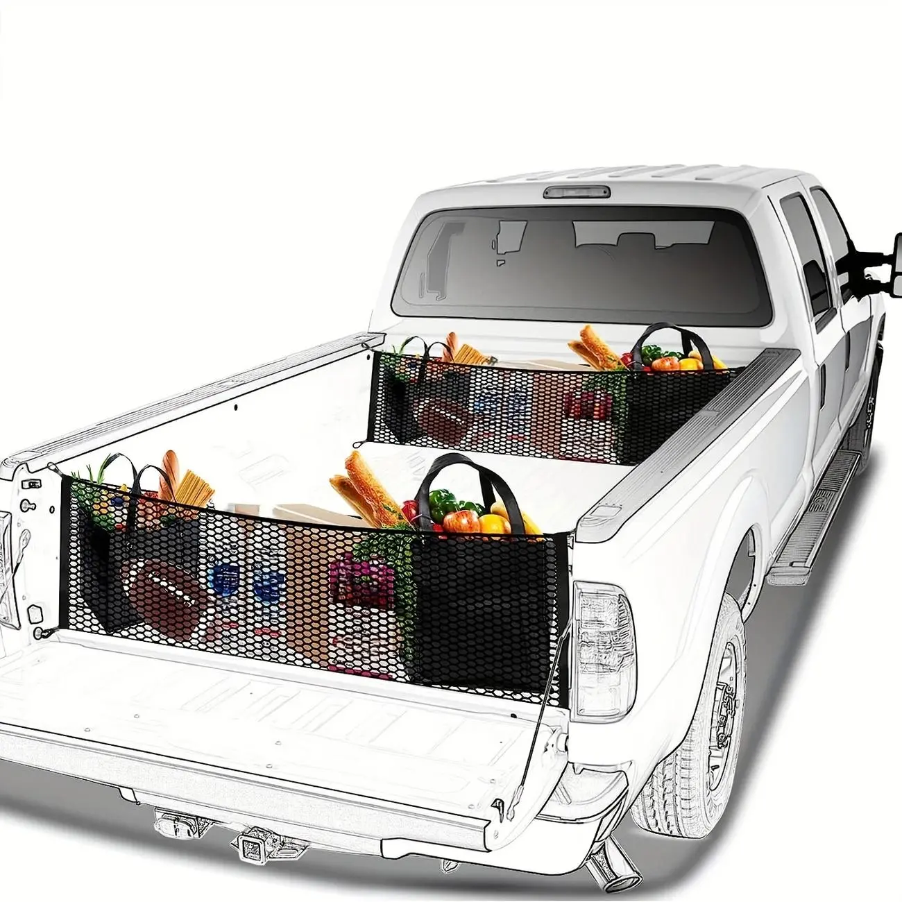 Adjustable & Stretchable Cargo Net, Trunk Organizer for Cars, Multifunctional Car Storage Net for Daily Use, Car Interior Accessories, Universal Car Accessories, Automotive Accessories, Vehicle Accessories