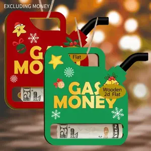 Gas Money Themed Christmas Wooden Holder – Funny Gift for Couples, Friends, and Family, Unique Holiday Decoration & Keepsake for Christmas, Thanksgiving, and New Year