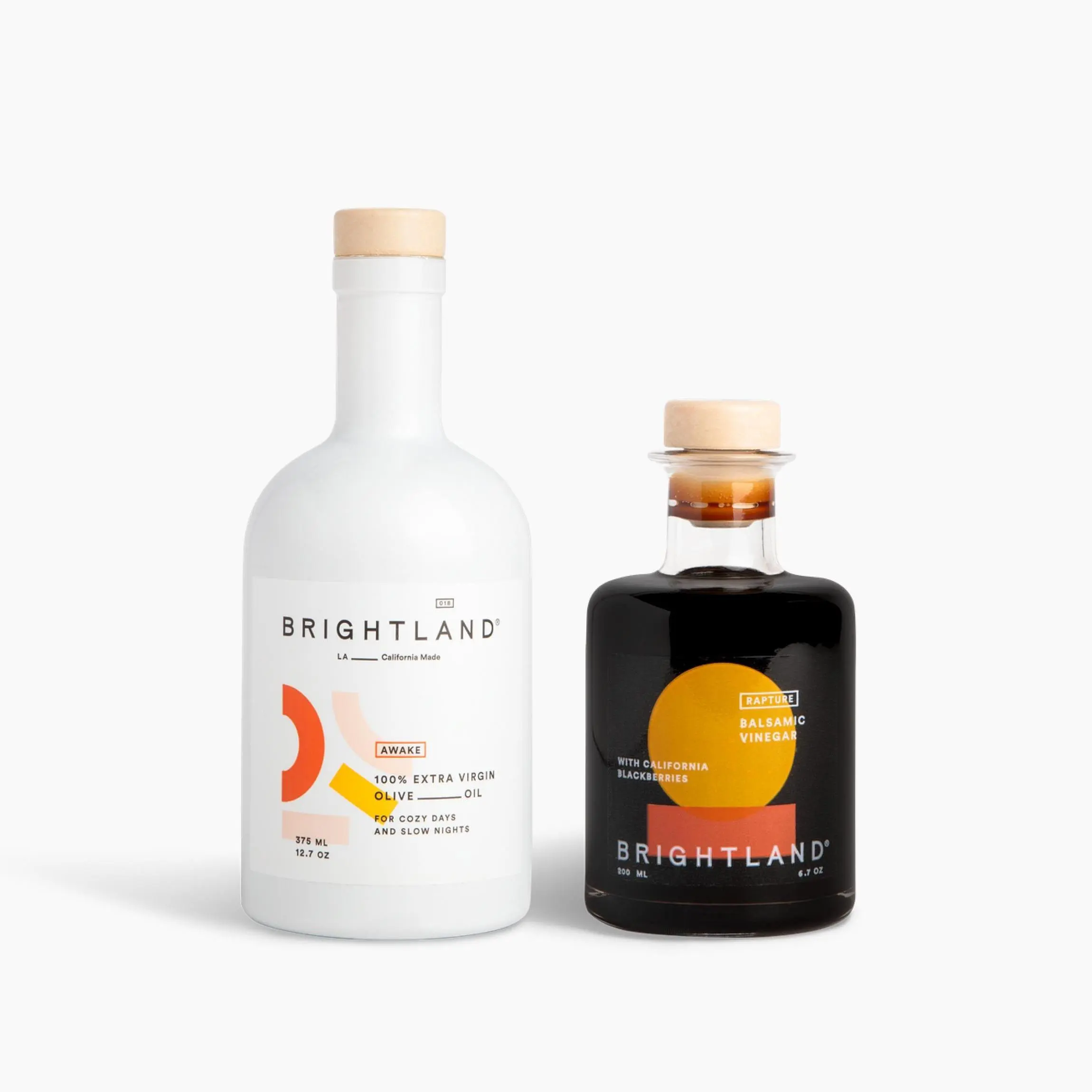 Brightland Olive Oil & Vinegar Duo Gift Set | Choose Awake + Rapture or Alive + Parasol | Includes Bonus Gold Spout