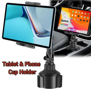 Adjustable Car Cup Phone Tablet Mount Holder Stand Universal Fits for 4.7-11.8" iPhone 15 14 13 12 11 Pro Max,for iPad Pro 10.5 / 9.7 iPad Mini 4/3/2/1 iPad Air 5/4/3/2,for Samsung Galaxy S24 S23 S22 S21 S20 S10+ S9+ Accessories Smartphone Cellphone