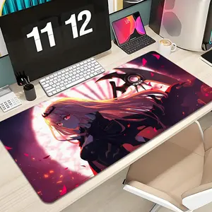 Mori Calliope Hololive Mouse Pad Design XXL 1000×500mm 900×400mm 800×400mm 600x300mm Large Gaming Mouse Pad - Extended, Thick, Non-Slip Rubber Base Desk Mat with Precision Stitched Edges - Washable Large Desk Pad