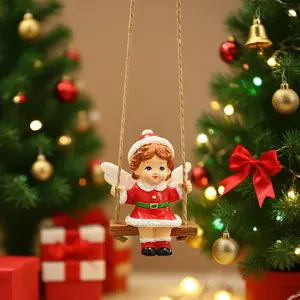 Resin Angel Swing Ornament, Healing Decor for Christmas Tree, Home Decoration, Restaurant, Coffee Shop, Holiday Gift