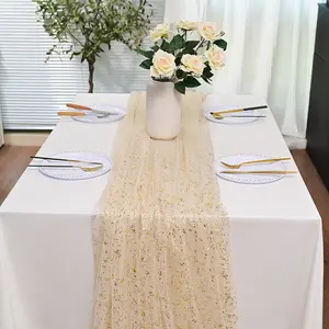 A Luxurious Golden Sequin Table Runner - Perfect for Shining Golden Weddings, Banquets, Christmas, Thanksgiving, Valentine'S Day, Birthday Parties, And Decorations for Special Events - Suitable for Centerpieces, Dining Tables, Garden Parties