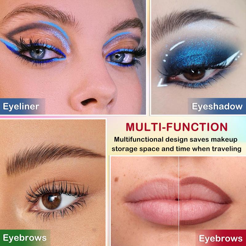 QIUFSSE 16 Color Vibrant Eye Liner Pencil Set for Creative Makeup, Highly Pigmented, Water-Resistant, Long Wearing & Smooth Application