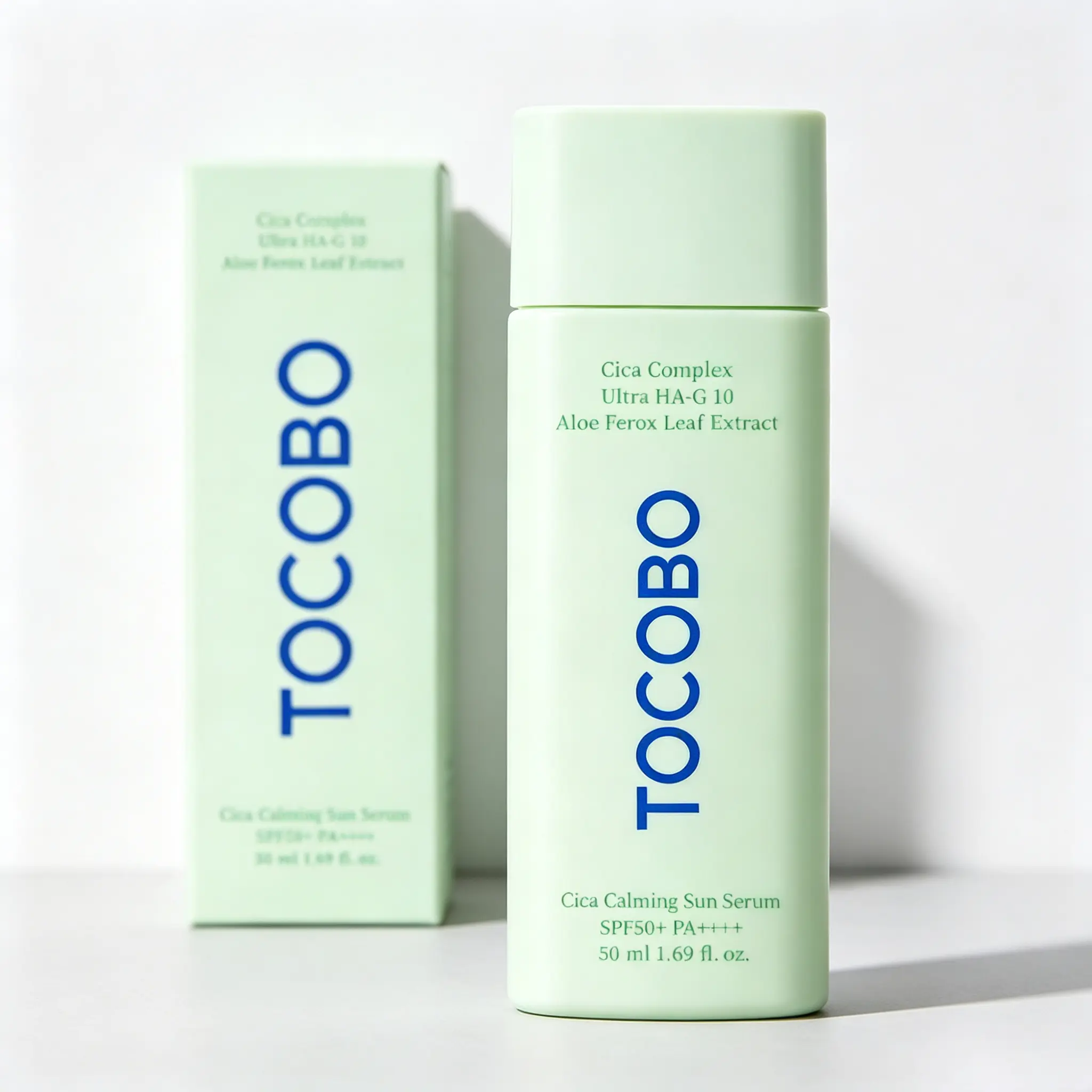 TOCOBO Cica Calming Sun Serum, SPF50 PA++++, 50ml (1.69fl.oz) Lightweight Aloe-Infused Facial Sunscreen for Sensitive Skin