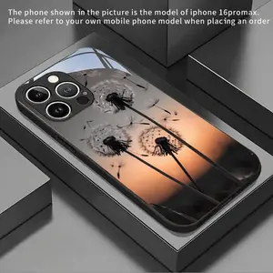 This black and white dandelion seed pattern phone case features a skin-friendly feel, a glass-like texture, and a clear glass finish. It's compatible with iPhone 17, 16, 15, 14, 13, 12, 11, and Samsung models. It makes a great gift for friends or family.