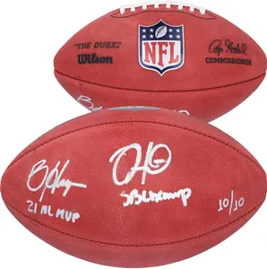 Jalen Hurts and Bryce Harper Autographed Duke Full Color Football with Multiple Inscriptions - Limited Edition #10 of 10 - Fanatics Authentic Certified