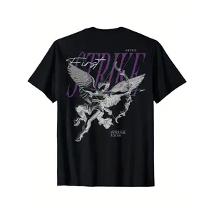 Hip-hop Retro Avant-garde Urban Style Y2K Back Print Streetwear Angel T-shirt