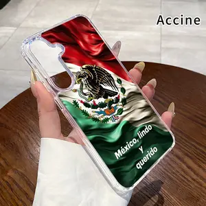 Magnetic Phone Case Compatible with Samsung Galaxy S23 Ultra S24 Plus FE S25 S22+ Mexican Flag Reverie Pattern Supports Wireless Charging Non-Yellowing Shockproof Soft Silicone Transparent Acrylic Large Hole Cover