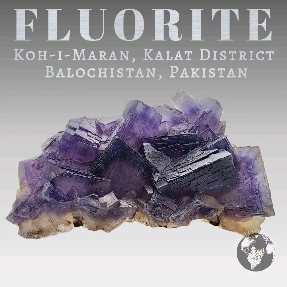 Large Purple Fluorite Cluster Specimen from Balochistan Pakistan Nice Sized Cabinet Piece for Collection Display