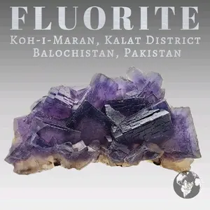 Large Purple Fluorite Cluster Specimen from Balochistan Pakistan Nice Sized Cabinet Piece for Collection Display