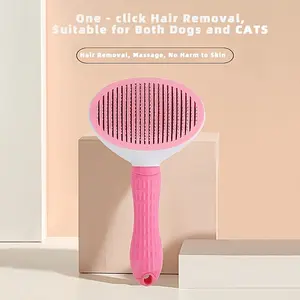Cat Dog Pet Massage Comb with Brush, One-Button Hair Removal, Pain-Free Flea Remover, Grooming Tools, Suitable for Cats Dogs, Home Cleaning Essential