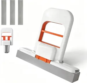 Mini Foldable Desktop Mop – Portable Self-Squeezing Handheld Sponge Mop for Wet & Dry Use on Kitchen Countertops, Glass, Bathroom & Car Interior (Orange) Cleaning Tool