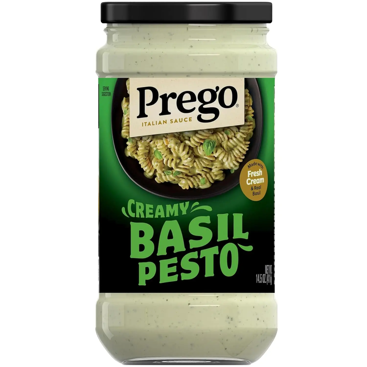 Prego Creamy Basil Pesto Pasta Sauce, 14.5 oz Jar