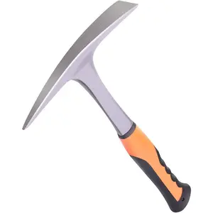 Rock Picker, Forged Brick Hammer, Geologist Rock Picker, Bricklayer/Tilelayer Hammer - 28 oz Masonry Tool, Pointed Design, Forged Steel Structure, Shock Absorbing Handle (Pointed and Flat)