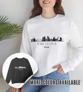 Barcelona Sweatshirt - Spain - Sagrada Familia - Spain - Eurotrip - Europe - Unisex - sweater - Women - Matching couples - City Skyline - Gift - Tourist
