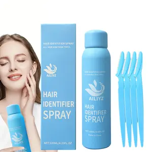 Ailiyz Hair ldentifier Spray for Women -120ml Facial &Body Hair Removal Kit with 4 Razors for Smooth Shave &Exfoliation -Plant Extracts & Floral Scented