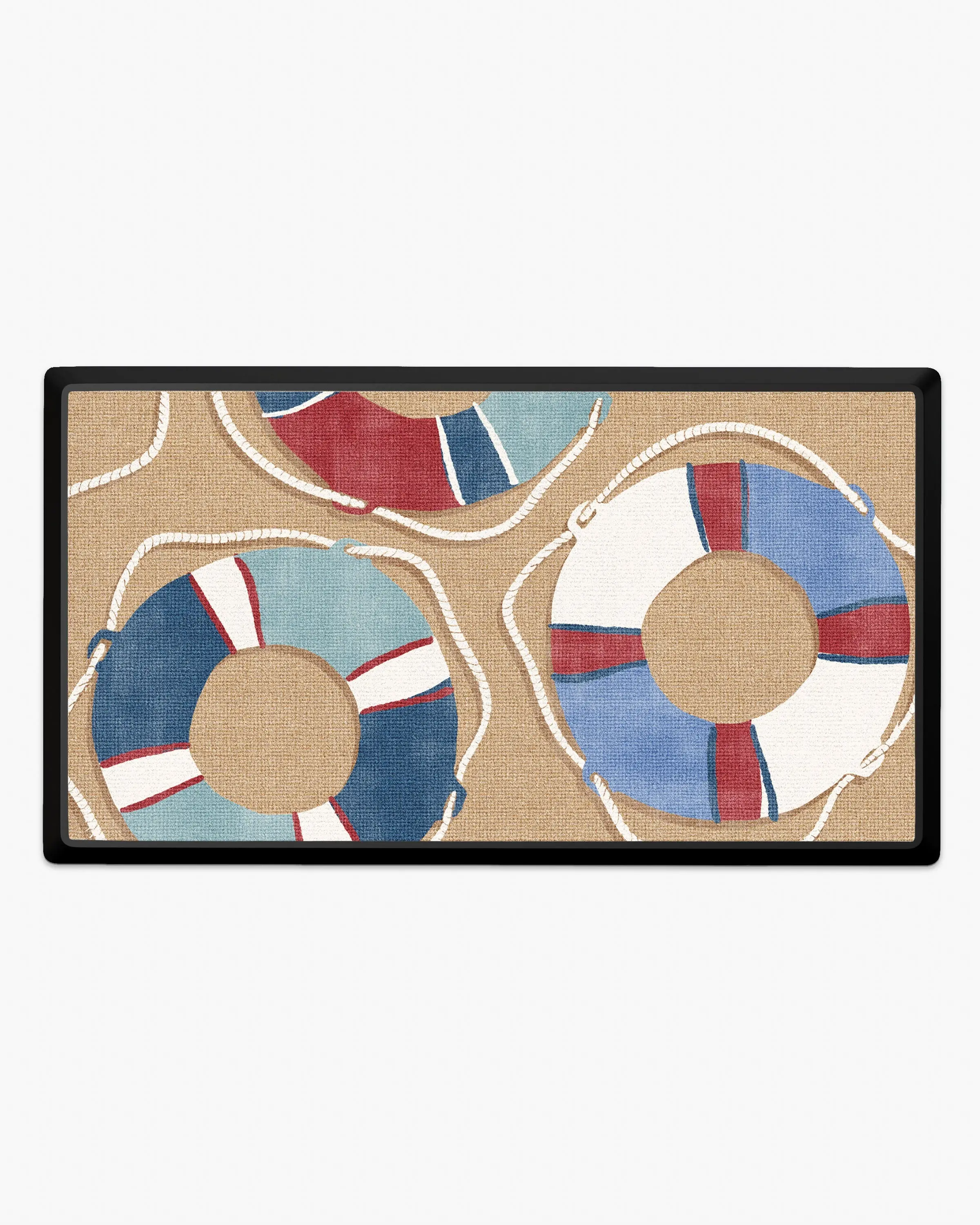 Life Preserver Blue Large Doormat