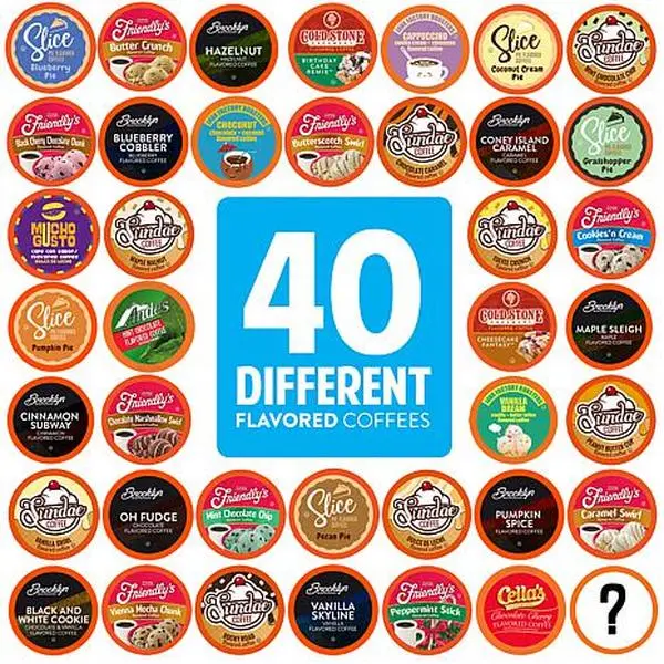 Two Rivers Coffee 40ct Flavored Coffee Pods Sampler-40 Flavors Two Rivers Coffee 40ct Flavored Coffee Pods Sampler-40 Flavors