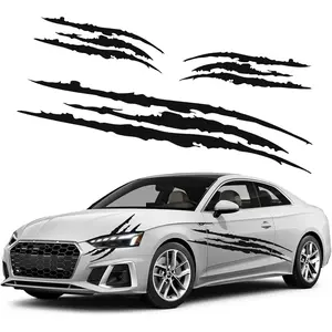 3 count  Monster Claw Stickers Vinyl Claw Marks Decals, 1 Full Set  Hood Decal Scratch Stripe Auto Headlight Decal Marks Decor Accessories (Color : Black)