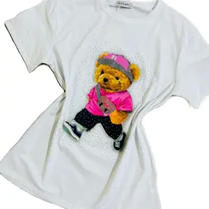 T0056-T-shirt with rhinestones 95%cotton 5%Elastane