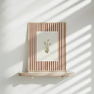 Botanical Flower Wall Art | Vintage Floral Print | Terracotta Soft Orange Decor