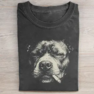 Comfort Colors Smoking Pitbull T-shirt, Vintage 90s Funny Edgy Dog Meme Tee, Unisex Fit Design, Casual Streetwear, Gift for Dog Lovers