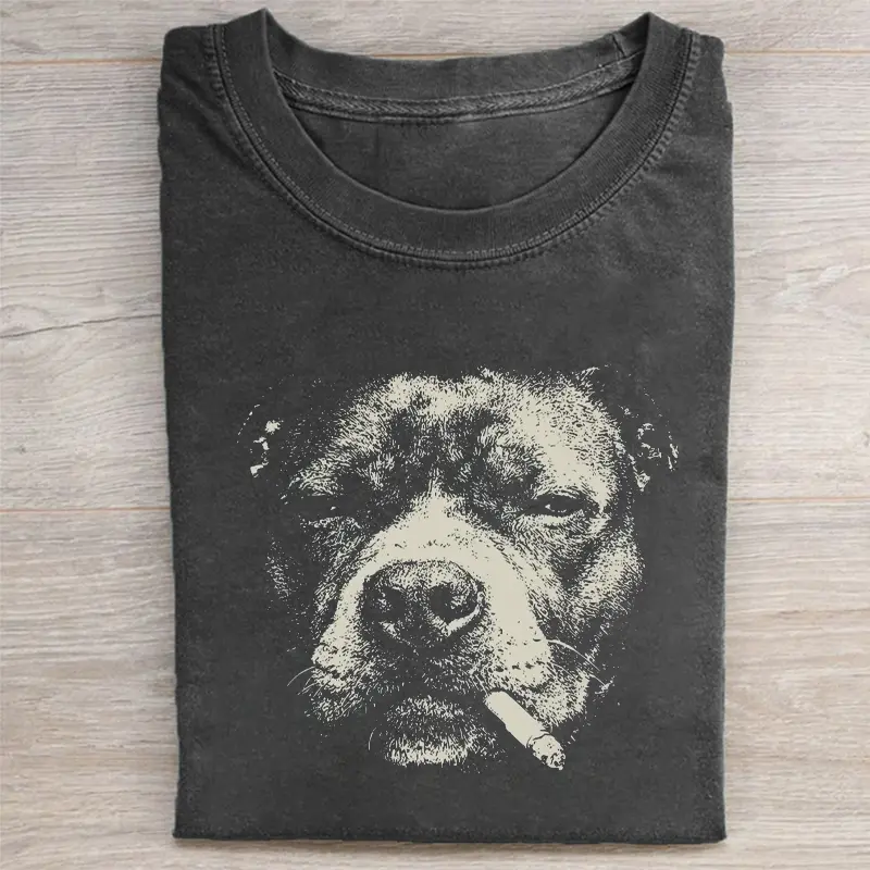 Comfort Colors Smoking Pitbull T-shirt, Vintage 90s Funny Edgy Dog Meme Tee, Unisex Fit Design, Casual Streetwear, Gift for Dog Lovers