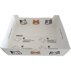 Disposable Foldable Cardboard Cat Litter Box – Portable and Hygienic Litter Box for Travel, Camping, and Temporary Use