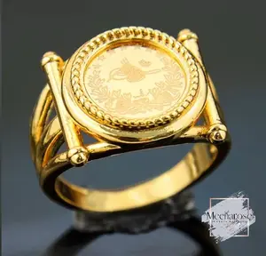 Lira Coin Ring Elegant Ring Solitaire Stackable Rings