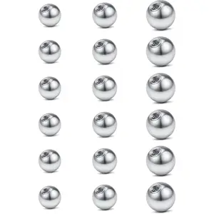 14G Replacement Balls for Piercing Jewelry 18Pcs Externally Threaded Surgical Steel Balls Industrial Barbell Tongue Nipple Navel Belly Button Piercing Rings Parts 5MM-8MM
