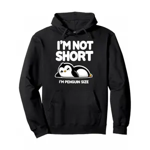 I Am Not Short I Am Penguin Size Printed Pullover Hoodie Casual Sweatshirt Long Sleeve Hoodies Perfect Christams Birthday Gift for Autumn and Winter Outdoors and Sports Wear