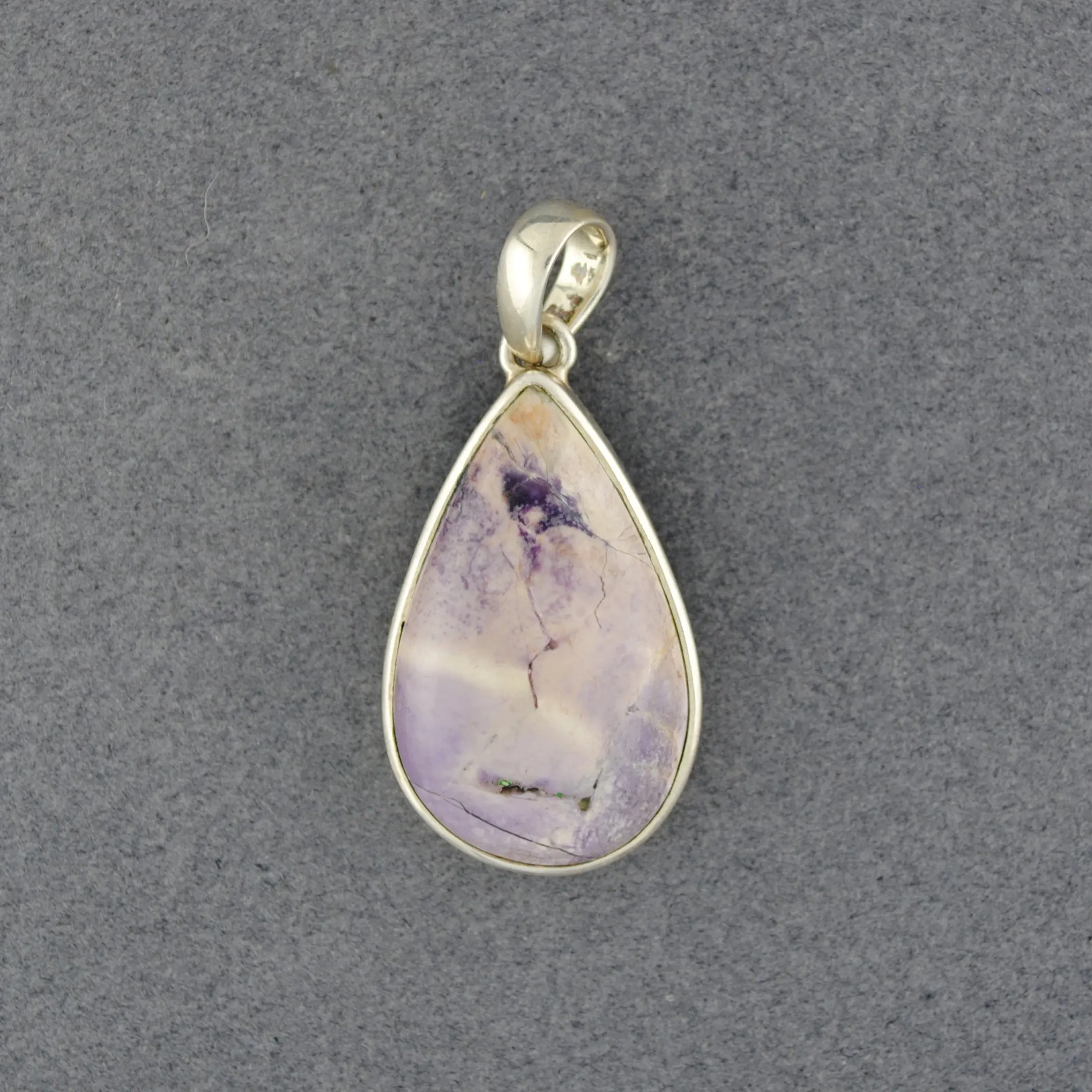 Sterling Silver Tiffany Stone Teardrop Pendant