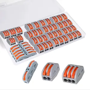44 count Lever Wire Connectors Nuts Kit - 1/2/3 Port Push-in Quick Connect Inline Splices - Professional Electrical  Terminals Splicing Kit for Home Lighting &  Audio, AWG 28-12