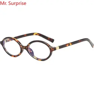 Vintage Oval Flat-Top Blue Light Glasses, Unisex Retro Small-Frame Eyewear, PC Frame, Comfortable Fit, Spring Hinges for Daily Office Screen Use