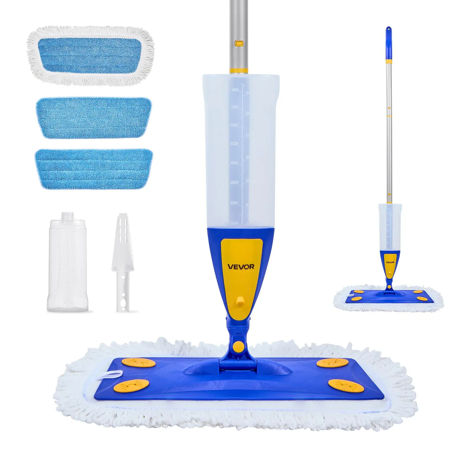 【SummerFinds】VEVOR Spray Mop, with 3 Washable Pads for Dry and Wet Floor Cleaning and a 27oz Refillable Water Tank, Microfiber Dust Wet Mop & Twisted Cotton Dry Mop, Commercial Home Use for Tiles/Vinyl/Wood Floor