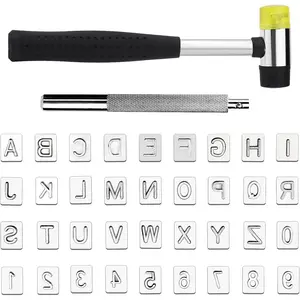 38 count Leather Stamping Tools, Leather Stamping Kit with 36 count Letters and Numbers, Rubber Hammer, Leather Punch Tools, Leather  Set Leather Carving Tools Leather  for Leather Working