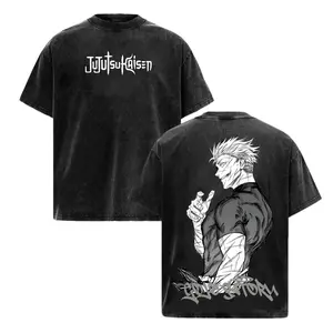 Best Gojo Satoru T-Shirt - Jujutsu Kaisen Tshirt, THE HONORED ONE JJK Anime Double Printed Vintage Washed Tee Unisex Oversize Anime Manga Washed Heavyweight Cotton T-shirt, Anime Merch