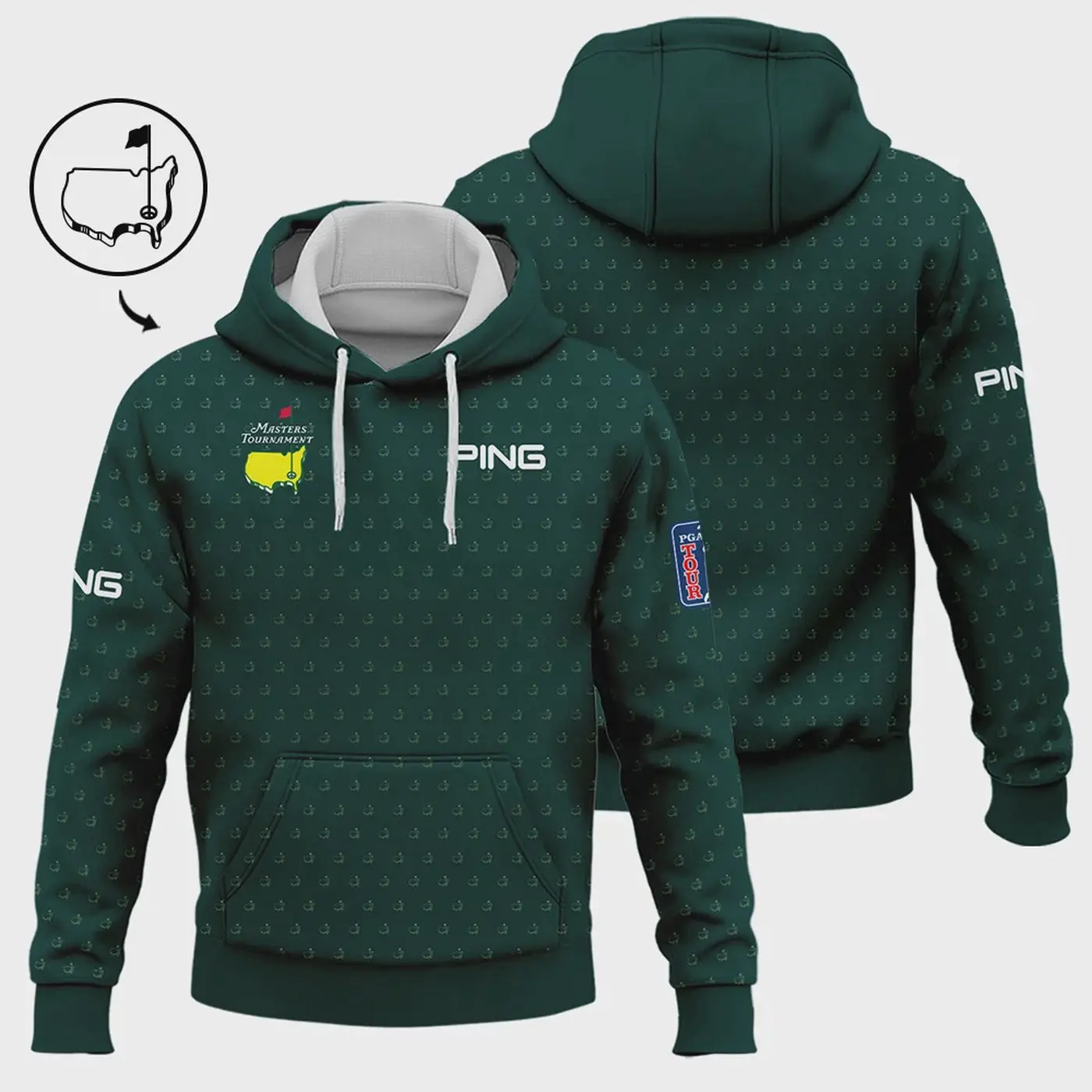 Golf Masters Tournament Ping Hoodie Shirt Logo Pattern Gold Green Golf Sports All Over Print Hoodie Shirt Unisex Size Golf Hoodie For Men