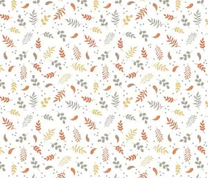 Flannel: Autumn Leaves on White - 100% Cotton
