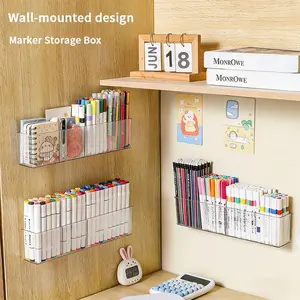 Wall-Mounted Marker Storage Box, Hanging Organizer Basket, Floating Shelf for Office, Bathroom, Kitchen, Bedroom (large Size)