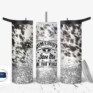 Somebody Save Me Cow Print Tumbler