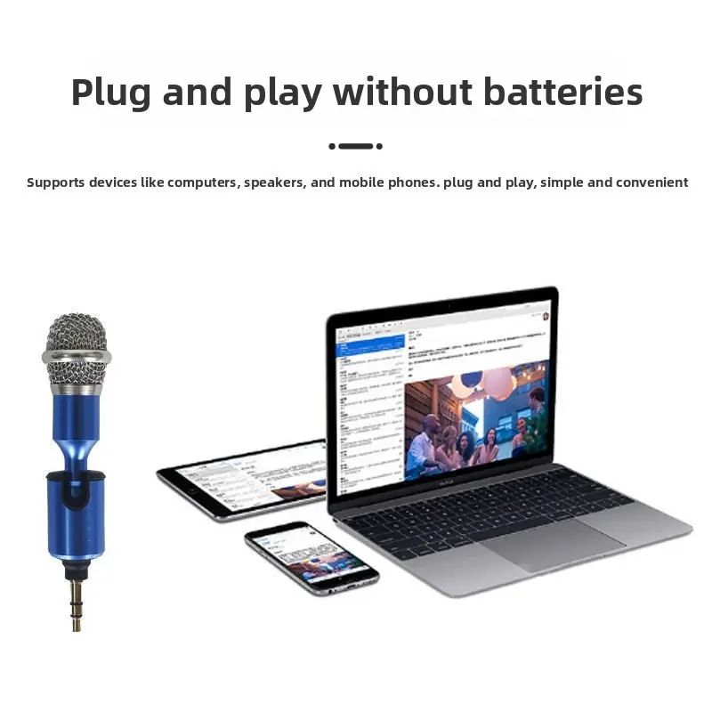 M30 Mini 3.5mm Condenser Microphone, Portable Compact Plug-And-Play, Foldable, Compatible with Mobile and PC, Ideal for Live Streaming and Recording, Podcast Recording Mic
