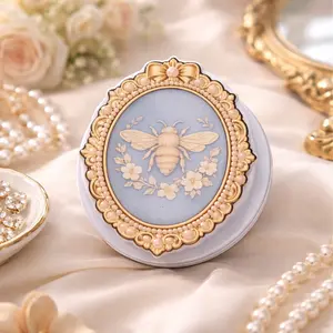 Regency Bee Magnetic Kindle Grip | Vintage Cameo Blue MagSafe Reading Holder | Classic Romance Aesthetic