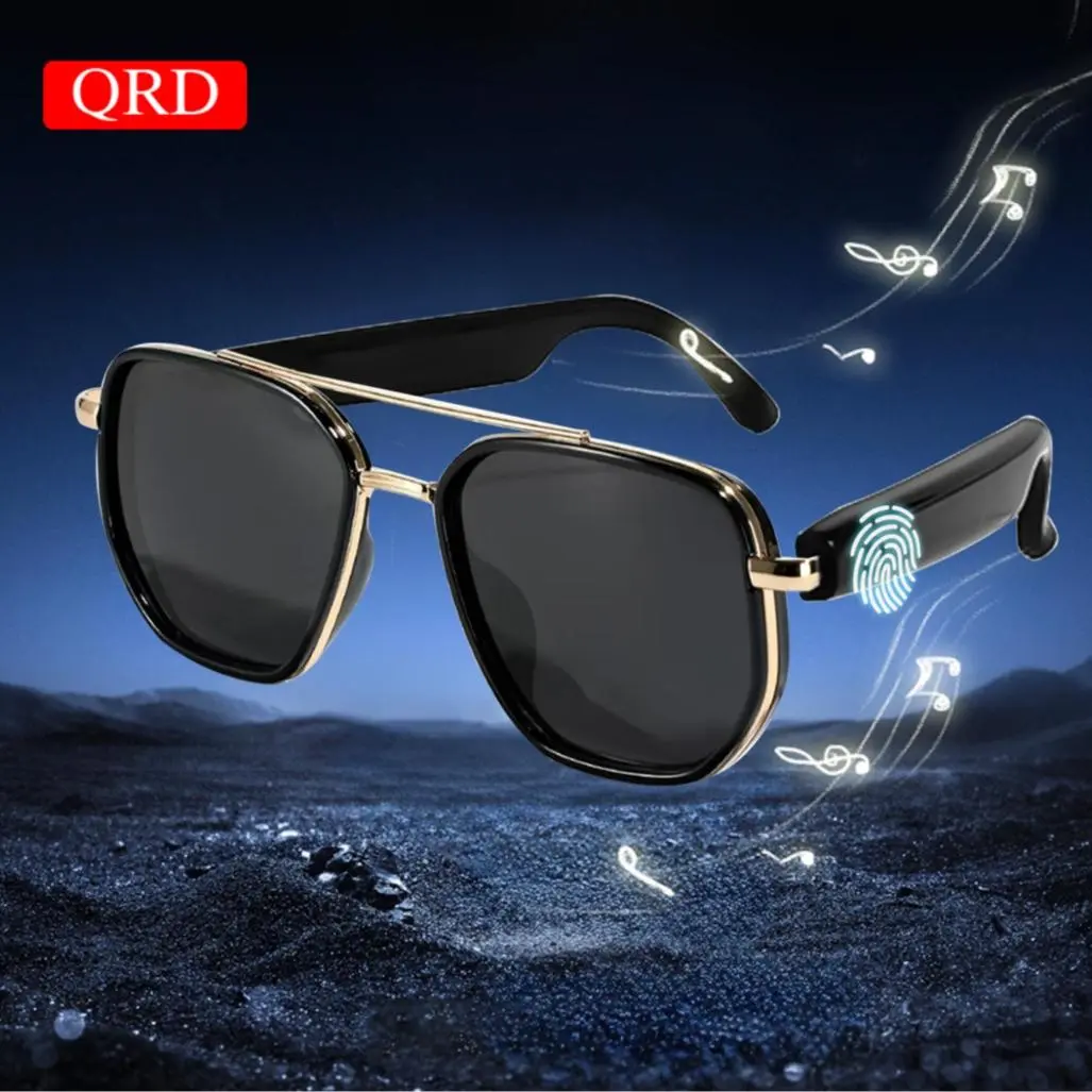 QRD Smart BT Glasses, Multifunctional Smart Glasses, Wireless Headphones Anti-glare Sunglasses, Touring Driving Bicycle Rock Climbing Outdoor Fishing Stereo Effect Glasses, Sports Smart Glasses, Wearable