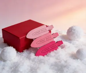 Say Goodbye to Hair Dents! 3Pcs Gradient Pink No-Crease Clips for Makeup & Hairstyling Crease Hair Clips