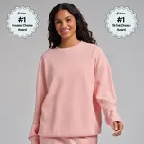 Comfrt | Waffle Lounge Long Sleeve | Crewneck Lightweight Cotton Blend Textured Lounge Top