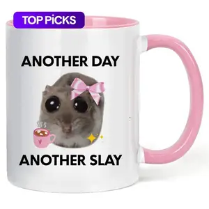 Funny Coffee Mug, Another Day Sad Hamster Meme Design, 11oz Ceramic Cup for Friends & Coworkers, Perfect Gift Idea for Christmas, Funny Dad Mug