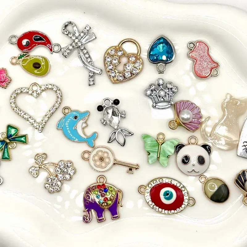 So Charming Maker’s Workshop Painted Metal Charms & Pendants, Assorted Mix Cute Charm for DIY Crafts, Jewelry Making Supplies & Personalized Jewelry, Flowers, Collectibles