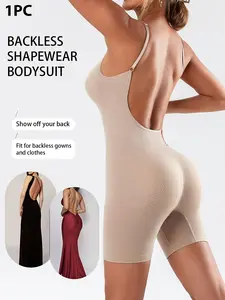 A Women'S Adjustable Strap Bodysuit with a Large U-Back Design, Featuring a Seamless Full-Body Shaping Effect, Tummy Control, And a Focus on Enhancing The Hips And Back